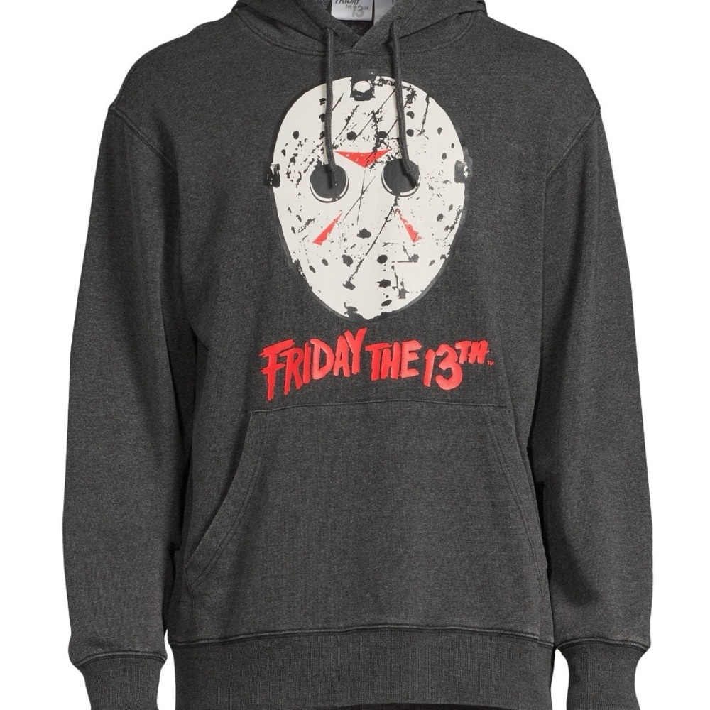 Friday The 13th Mens Medium Pullover Long Sleeve Gray Hoodie - Picture 5 of 13